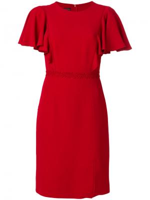 Платье с присборенными рукавами Giambattista Valli. Цвет: красный
