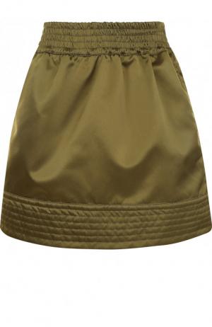 Однотонная мини-юбка с эластичным поясом No. 21. Цвет: хаки