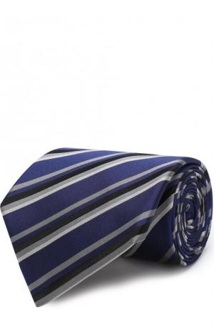 Шелковый галстук в полоску Lanvin. Цвет: темно-синий