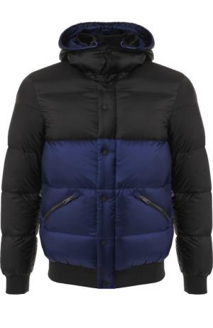 Утепленная куртка на молнии с капюшоном Emporio Armani. Цвет: черный
