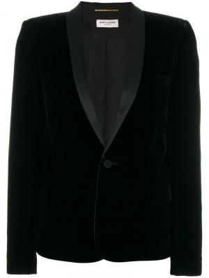 Пиджак-смокинг с квадратными плечами Saint Laurent. Цвет: чёрный