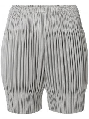 Плиссированные шорты Pleats Please By Issey Miyake. Цвет: серый