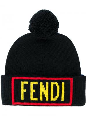 Двусторонняя шапка Fendi. Цвет: чёрный