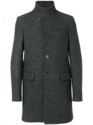 Однобортное пальто Fay. Цвет: серый