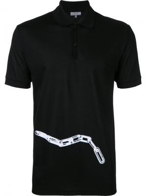 Рубашка-поло с изображением цепочки Lanvin. Цвет: чёрный