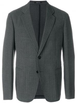 Фактурный пиджак Giorgio Armani. Цвет: серый