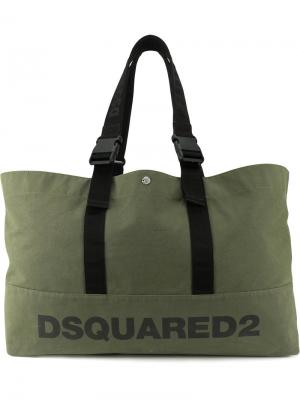 Сумка-шоппер с логотипом Dsquared2. Цвет: зелёный