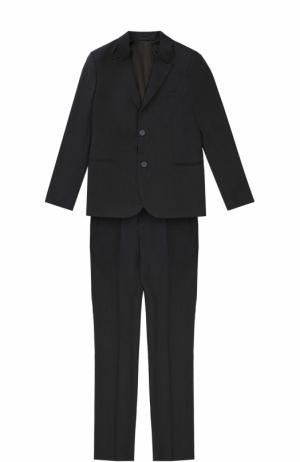 Шерстяной костюм с пиджаком на двух пуговицах Armani Junior. Цвет: светло-серый
