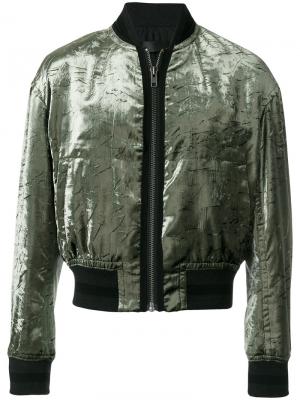 Бархатная куртка-бомбер Haider Ackermann. Цвет: зелёный