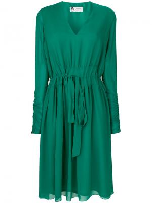 Шифоновое платье с поясом Lanvin. Цвет: зелёный