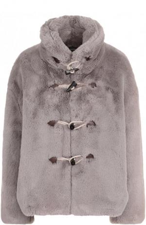 Укороченное пальто с воротником-стойкой Golden Goose Deluxe Brand. Цвет: серый