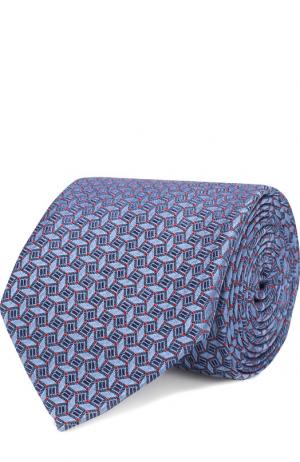 Шелковый галстук с узором Pal Zileri. Цвет: синий