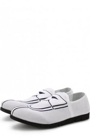 Текстильные кроссовки без шнуровки Rocco P.. Цвет: белый