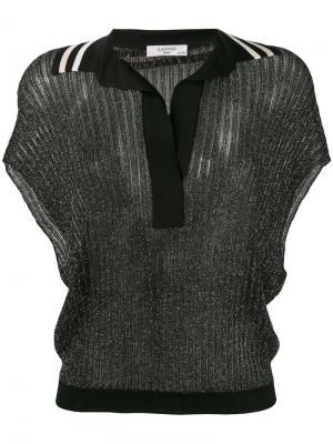 Трикотажная блузка с короткими рукавами Lanvin. Цвет: чёрный