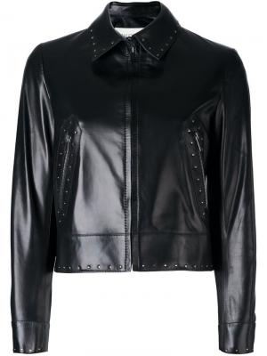 Куртка с заклепками Valentino. Цвет: чёрный