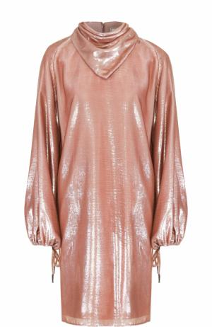 Мини-платье свободного кроя с длинным рукавом Nina Ricci. Цвет: светло-розовый