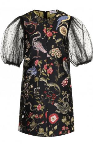 Мини-платье с круглым вырезом и декоративной вышивкой REDVALENTINO. Цвет: разноцветный