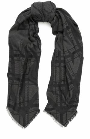 Хлопковый шарф с принтом Kenzo. Цвет: черный