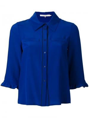 Рубашка с контрастной окантовкой LAutre Chose L'Autre. Цвет: синий