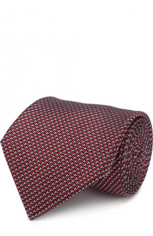Шелковый галстук с узором Lanvin. Цвет: бордовый