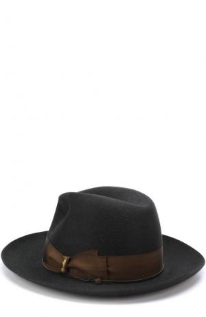 Фетровая шляпа с лентой Borsalino. Цвет: темно-зеленый