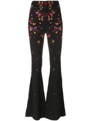 Расклешенные брюки с цветочным принтом Givenchy. Цвет: чёрный