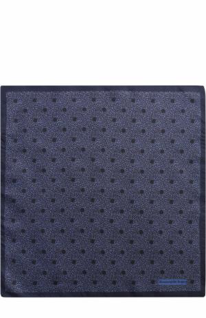 Шелковый платок с принтом Ermenegildo Zegna. Цвет: темно-синий
