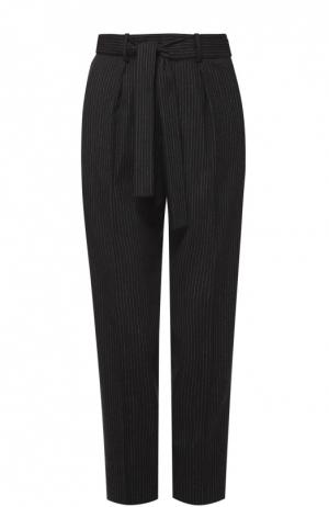 Укороченные брюки в полоску с поясом Polo Ralph Lauren. Цвет: темно-серый