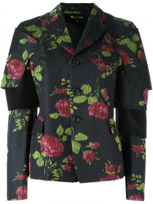 Пиджак с цветочным принтом Comme Des Garçons. Цвет: чёрный