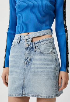 Юбка джинсовая Tommy Jeans. Цвет: голубой