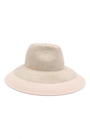 Фетровая шляпа с широкими полями Borsalino. Цвет: бежевый