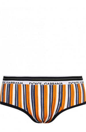 Хлопковые хипсы с широкой резинкой Dolce & Gabbana. Цвет: оранжевый