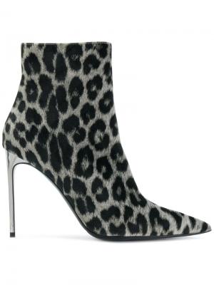Леопардовые ботинки на шпильке Stella McCartney. Цвет: чёрный