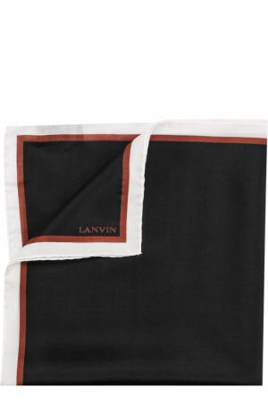 Шелковый платок с контрастным кантом Lanvin. Цвет: черный