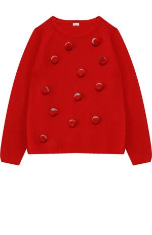 Шерстяной пуловер Il Gufo. Цвет: красный