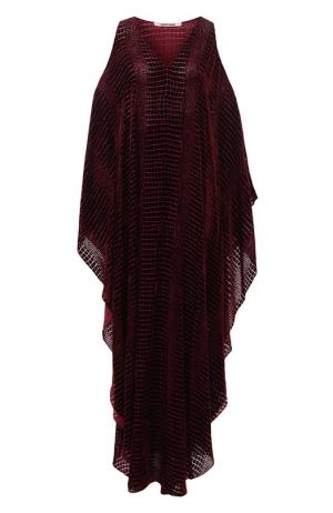Платье-туника из смеси шелка и вискоза Roberto Cavalli. Цвет: бордовый
