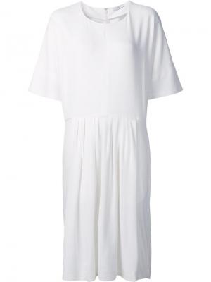 Платье с плиссировкой Tome. Цвет: белый