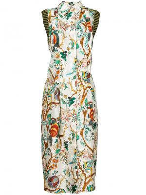 Платье миди с цветочным принтом Alberta Ferretti. Цвет: многоцветный