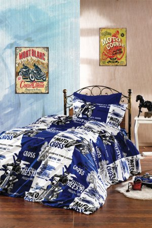 Single quilt cover set ENLORA HOME. Цвет: dark blue