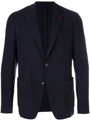 Классический пиджак Lardini. Цвет: синий