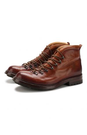 Кожаные ботинки на шнуровке Officine Creative. Цвет: коричневый