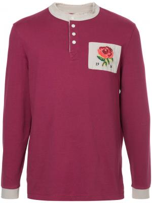 Рубашка-поло с длинными рукавами логотипом Kent & Curwen. Цвет: розовый и фиолетовый