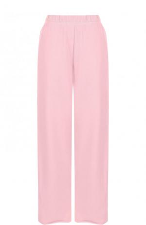 Хлопковые укороченные брюки с карманами Mm6. Цвет: розовый