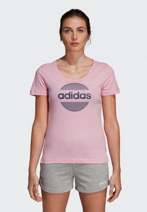 Футболка adidas. Цвет: розовый