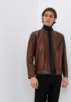 Куртка кожаная Felix Hardy. Цвет: коричневый