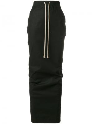 Длинная юбка с эластичным поясом Rick Owens DRKSHDW. Цвет: чёрный