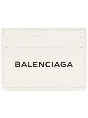 Визитница с принтом логотипа Balenciaga. Цвет: белый