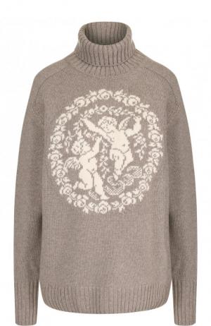 Пуловер из смеси шерсти и кашемира с воротником-стойкой Tak.Ori. Цвет: бежевый