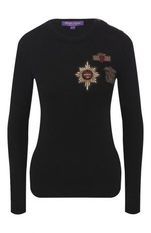 Кашемировый пуловер с декоративной отделкой Ralph Lauren. Цвет: черный