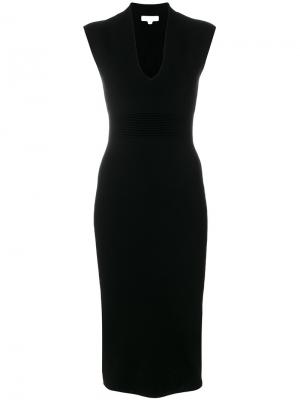 Приталенное платье миди Michael Kors. Цвет: чёрный